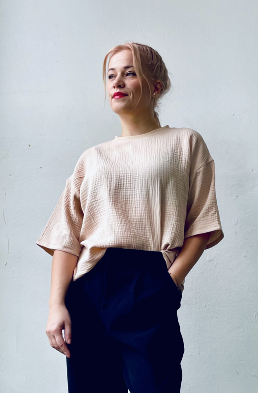 Oversize Triko Beige Mušelín