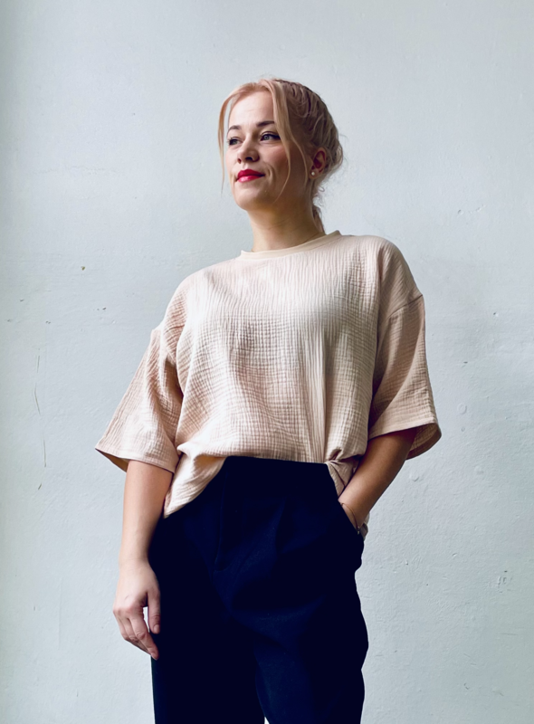 Oversize Triko Beige Mušelín