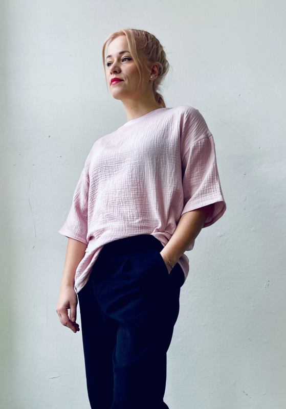 Oversize Triko Pink Mušelín